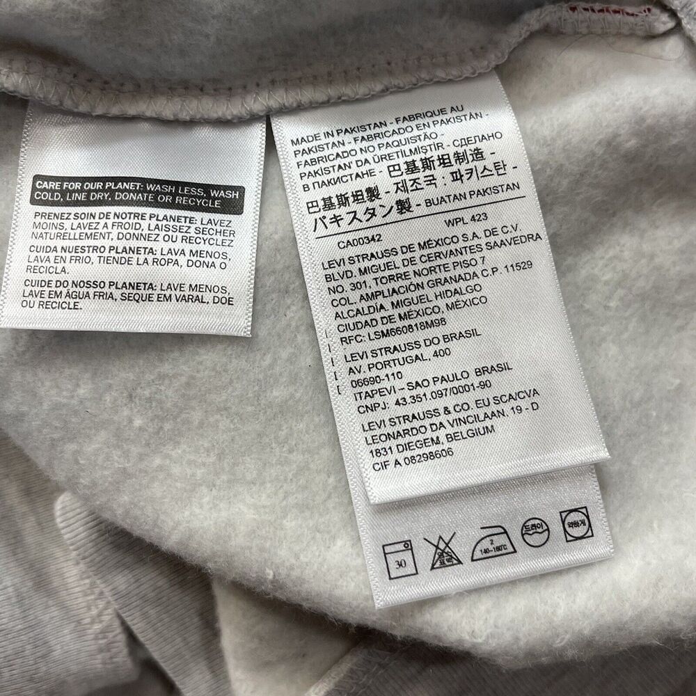 Levi's 3X-Large Sweatshirt Stretch Long Sleeve Grey w/ White Logo Womens New - Picture 6 of 10